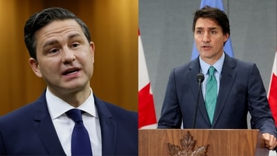 Conservative leader Pierre Poilievre (Left) and Canadian Prime Minister Justin Trudeau. (Reuters)