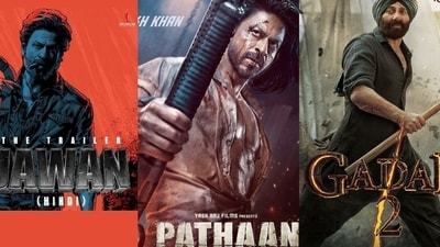 Gadar 2 and Jawan are inching closer to Pathaan's domestic Hindi box office