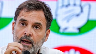 Congress leader Rahul Gandhi addresses a press conference at AICC headquarters, in New Delhi, Friday. (PTI) Congress leader Rahul Gandhi addresses a press conference at AICC headquarters, in New Delhi, Friday. (PTI)