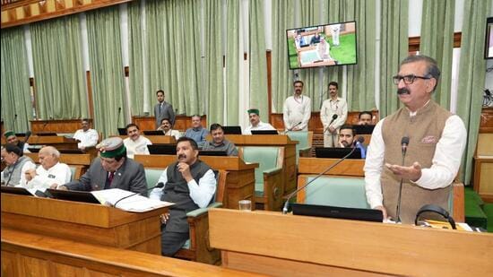 The Himachal assembly session underway in Shimla on Friday. (HT Photo)