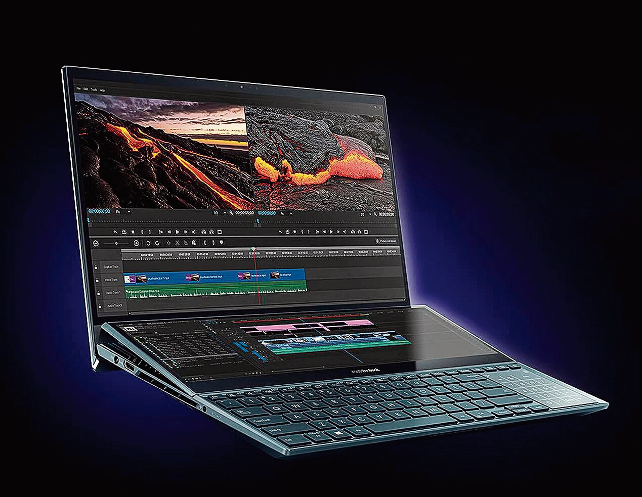 The Asus Zen-Book Pro Duo has two screens, to help with art, design, filmmaking, architecture or hyper-efficiency. The Asus Zen-Book Pro Duo has two screens, to help with art, design, filmmaking, architecture or hyper-efficiency.