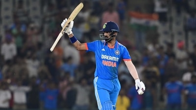 KL Rahul raises his bat after slamming a fifty in the first ODI against Australia in Mohali (Keshav Singh/Hindustan Times) KL Rahul raises his bat after slamming a fifty in the first ODI against Australia in Mohali (Keshav Singh/Hindustan Times)