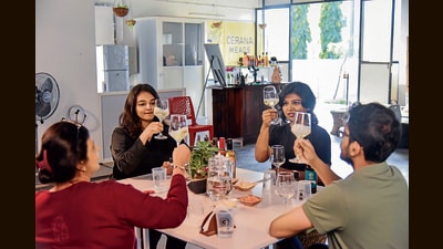 A tasting at Cerana Meads in Nashik. A tasting at Cerana Meads in Nashik.