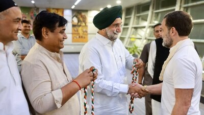 Rahul Gandhi also laid the foundation stone of the new building of Pradesh Congress Committee in Jaipur and unveiled a plaque, party leader said. (AICC)