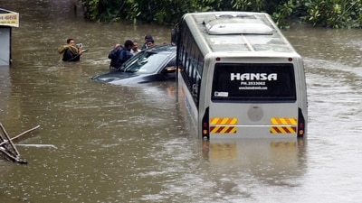Visuals from the rainfall-affected areas showed a team of NDRF carrying out rescue operations, helping people to come out from flooded homes and streets. (ANI) Visuals from the rainfall-affected areas showed a team of NDRF carrying out rescue operations, helping people to come out from flooded homes and streets. (ANI)