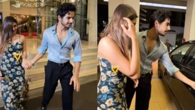 Ishaan Khatter with rumoured girlfriend Chandni Bainz in Mumbai. Ishaan Khatter with rumoured girlfriend Chandni Bainz in Mumbai.