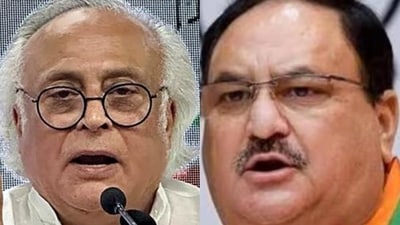Congress leader Jairam Ramesh and BJP president JP Nadda. Congress leader Jairam Ramesh and BJP president JP Nadda.