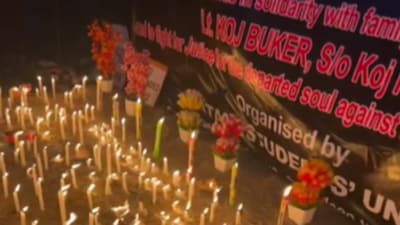 NIT Silchar students staged a protest over the weekend following the death of a third-year student (Twitter/video screengrab)