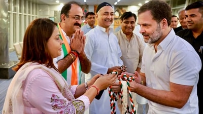 Mallikarjun Kharge, the President of the Congress party, along with senior leader Rahul Gandhi will lay the foundation stone of the new Pradesh Congress Committee office and will address party workers in the Mansarover area of Jaipur on Saturday.&nbsp; (PTI)