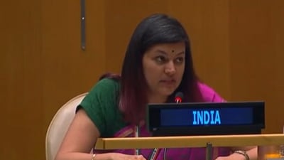 Petal Gahlot, India's first secretary at United Nations for second committee of UNGA. (ANI) Petal Gahlot, India's first secretary at United Nations for second committee of UNGA. (ANI)