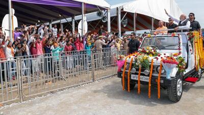 Prime Minister Narendra Modi along with chief minister Yogi Adityanath in Varanasi on Saturday (ANI) Prime Minister Narendra Modi along with chief minister Yogi Adityanath in Varanasi on Saturday (ANI)