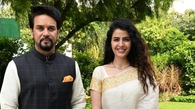 Smriti Kalra met minister Anurag Thakur during her visit to Delhi. Smriti Kalra met minister Anurag Thakur during her visit to Delhi.