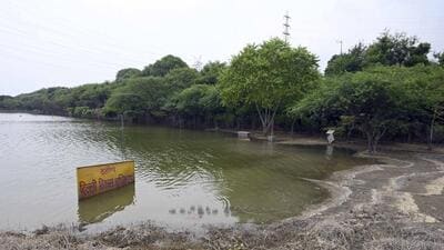 The park was completely submerged during the Delhi floods in July. (HT PHoto)