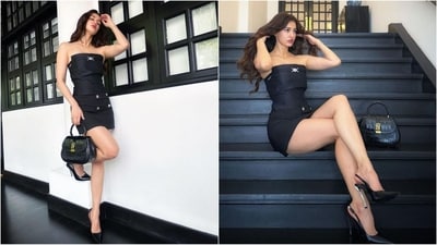 Disha Patani is a total stunner who can make any outfit look glamorous. The actress loves to dress up in sexy outfits that show off her perfectly toned body. Be it a bikini look or a sartorial sari, Disha knows how to turn heads. Her latest look in a chic black dress is no exception. With her incredible fashion sense and undeniable beauty, she is making her fans swoon while we can't take our eyes off her. (Instagram/@dishapatani) Disha Patani is a total stunner who can make any outfit look glamorous. The actress loves to dress up in sexy outfits that show off her perfectly toned body. Be it a bikini look or a sartorial sari, Disha knows how to turn heads. Her latest look in a chic black dress is no exception. With her incredible fashion sense and undeniable beauty, she is making her fans swoon while we can't take our eyes off her. (Instagram/@dishapatani)