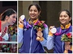 Boxer Nikhat Zareen reached the pre-quarterfinals after India won silver in shooting and rowing on Day 1