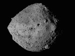 This undated image provided by NASA shows the asteroid Bennu seen from the OSIRIS-REx spacecraft. On Sunday, Sept. 24, 2023, the OSIRIS-REx spacecraft will fly by Earth and drop off what is expected to be at least a cupful of rubble it grabbed from Bennu, closing out a seven-year quest. (AP via NASA)