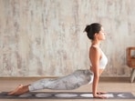 A woman doing yoga