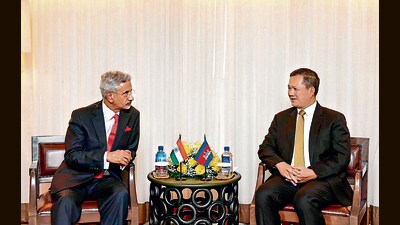 EAM S Jaishankar calls on Cambodian PM Hun Manet in New York on Saturday. (Dr. S Jaishankar Twitter)