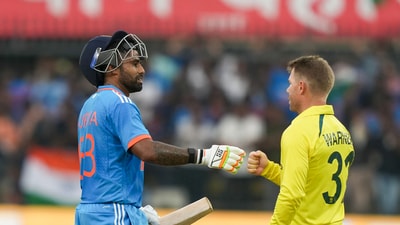 Suryakumar Yadav came in and made the game his own. He smashed four consecutive sixes in an over from Cameron Green and was unbeaten on 72 off 37 balls.&nbsp; (PTI)