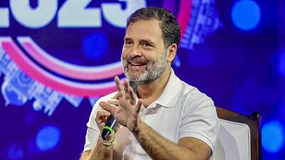 Rahul Gandih speaks at a conclave in Delhi on Sunday. (PTI) Rahul Gandih speaks at a conclave in Delhi on Sunday. (PTI)