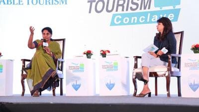 Secretary of the ministry of tourism V Vidyavathi at the HT Tourism Conclave 2023 on Friday (HT) Secretary of the ministry of tourism V Vidyavathi at the HT Tourism Conclave 2023 on Friday (HT)