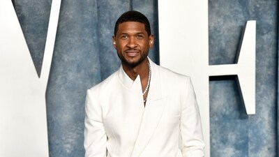 FILE - Usher arrives at the Vanity Fair Oscar Party on Sunday, March 12, 2023, at the Wallis Annenberg Center for the Performing Arts in Beverly Hills, Calif. The NFL, Apple Music and Roc Nation announced Sunday that Usher will headline the 2024 Super Bowl on Feb. 11 at Allegiant Stadium. The music megastar, who has won eight Grammys, said he's looking forward to performing on the NFL's biggest stage. (Photo by Evan Agostini/Invision/AP, File) (Evan Agostini/Invision/AP) FILE - Usher arrives at the Vanity Fair Oscar Party on Sunday, March 12, 2023, at the Wallis Annenberg Center for the Performing Arts in Beverly Hills, Calif. The NFL, Apple Music and Roc Nation announced Sunday that Usher will headline the 2024 Super Bowl on Feb. 11 at Allegiant Stadium. The music megastar, who has won eight Grammys, said he's looking forward to performing on the NFL's biggest stage. (Photo by Evan Agostini/Invision/AP, File) (Evan Agostini/Invision/AP)
