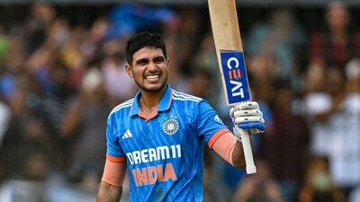 He put up a 200-run partnership off just 164 balls with Shubman Gill, who himself scored 104 off 97 balls.&nbsp; (AFP)