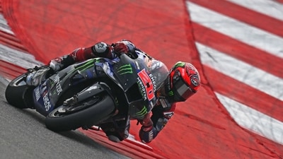Monster Energy Yamaha's French rider Fabio Quartararo steers his bike during the Indian MotoGP Grand Prix at the Buddh International Circuit in Greater Noida (AFP) Monster Energy Yamaha's French rider Fabio Quartararo steers his bike during the Indian MotoGP Grand Prix at the Buddh International Circuit in Greater Noida (AFP)
