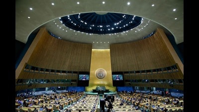 The 78th United Nations General Assembly at UN headquarters in New York. (AFP)
