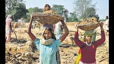 The Mahatma Gandhi National Rural Employment Guarantee gives legal guarantee of at least 100 days of work, in a financial year, to adult members of a rural household who demand employment and are willing to do unskilled manual jobs. (HT Photo) The Mahatma Gandhi National Rural Employment Guarantee gives legal guarantee of at least 100 days of work, in a financial year, to adult members of a rural household who demand employment and are willing to do unskilled manual jobs. (HT Photo)