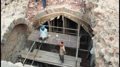 Workers recreated the dome through an intricate process that involved the demolition of reinforced cement concrete and brickwork (ASI) Workers recreated the dome through an intricate process that involved the demolition of reinforced cement concrete and brickwork (ASI)