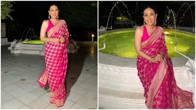 Karisma Kapoor is an absolute fashionista. The actor keeps slaying fashion goals like a pro with snippets from her fashion diaries on her Instagram profile on a regular basis. From acing casual to ethnic to formal, Karisma knows how to look perfect in any attire. The actor, a day back, shared a string of pictures of herself featuring her look for an event in Lucknow. (Instagram/@therealkarismakapoor) Karisma Kapoor is an absolute fashionista. The actor keeps slaying fashion goals like a pro with snippets from her fashion diaries on her Instagram profile on a regular basis. From acing casual to ethnic to formal, Karisma knows how to look perfect in any attire. The actor, a day back, shared a string of pictures of herself featuring her look for an event in Lucknow. (Instagram/@therealkarismakapoor)