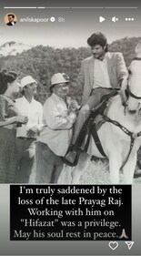Anil Kapoor on the loss of Prayag Raj. Anil Kapoor on the loss of Prayag Raj.