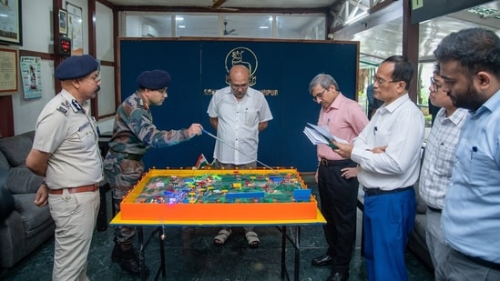Manipur CM N Biren Singh during top official-level meeting on border fencing (Twitter)