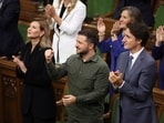 Ukrainian President Volodymyr Zelenskyy and Canada's Prime Minister Justin Trudeau recognize Yaroslav Hunka, who was in attendance in the House of Commons on Parliament Hill in Ottawa on Friday, Sept. 22, 2023.