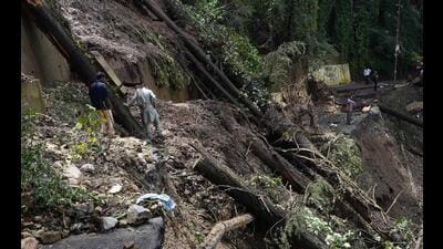 A study by the State Disaster Management Authority found that a combination of factors triggered the over a dozen landslides in Shimla district, including the deposition of thick debris cover on slopes and oversaturated soil strata due to prolonged rain. (HT file photo) A study by the State Disaster Management Authority found that a combination of factors triggered the over a dozen landslides in Shimla district, including the deposition of thick debris cover on slopes and oversaturated soil strata due to prolonged rain. (HT file photo)