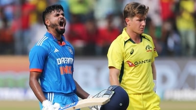 India's Shreyas Iyer celebrates his century during the 2nd ODI match against Australia, at Holkar Cricket Stadium, in Indore (ANI) India's Shreyas Iyer celebrates his century during the 2nd ODI match against Australia, at Holkar Cricket Stadium, in Indore (ANI)