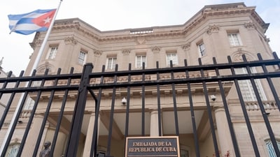 The Cuban Embassy is seen in Washington. (AP)