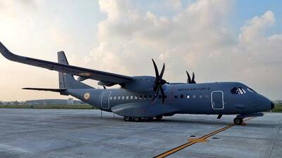 IAF’s C-295 aircraft arrived at the Vadodara air base in Gujarat on September 20 (IAF photo) IAF’s C-295 aircraft arrived at the Vadodara air base in Gujarat on September 20 (IAF photo)