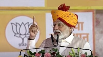 PM Modi speaking in Rajasthan's Jaipur on Monday.
