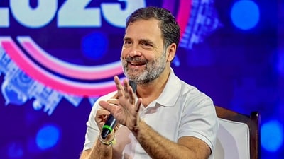 Congress leader Rahul Gandhi speaks during The Conclave 2023, hosted by Pratidin Media Networks, in New Delhi. (PTI) Congress leader Rahul Gandhi speaks during The Conclave 2023, hosted by Pratidin Media Networks, in New Delhi. (PTI)