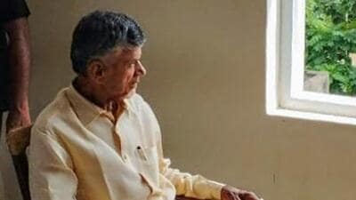 TDP chief N Chandrababu Naidu at the Rajahmundry central jail in this file photo (PTI file photo)