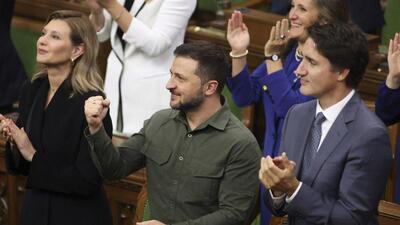 Ukrainian President Volodymyr Zelenskyy and Prime Minister Justin Trudeau recognize Yaroslav Hunka, who was in attendance in the House of Commons in Ottawa, Ontario, on Friday (AP Photo) Ukrainian President Volodymyr Zelenskyy and Prime Minister Justin Trudeau recognize Yaroslav Hunka, who was in attendance in the House of Commons in Ottawa, Ontario, on Friday (AP Photo)