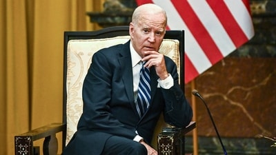 US President Joe Biden speaks during a meeting with Vietnam's President Vo Van Thuong at the Presidential Palace in Hanoi, Vietnam. AP) US President Joe Biden speaks during a meeting with Vietnam's President Vo Van Thuong at the Presidential Palace in Hanoi, Vietnam. AP)