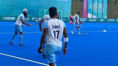 The men's hockey team will eye for another commanding show against Singapore in their second group encounter. (Twitter/Media_SAI) The men's hockey team will eye for another commanding show against Singapore in their second group encounter. (Twitter/Media_SAI)