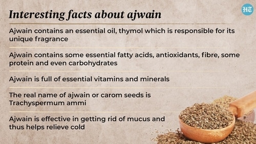 Ajwain contains an essential oil, thymol which is responsible for its unique fragrance Ajwain contains an essential oil, thymol which is responsible for its unique fragrance