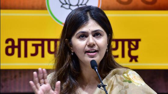 The timing of the action has set tongues wagging as Munde took a two-month political break from July 7, and after two months, toured around 10 districts for ‘Shiv Shakti Yatra.’ However, the tour was not under the BJP banner but her own political tour (HT PHOTO)