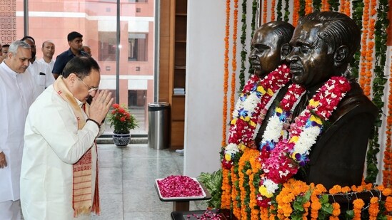 Pandit Deendayal Upadhyaya was a Rashtriya Swayamsevak Sangh (RSS) thinker and former leader of the Bharatiya Jana Sangh (X/@JPNadda)