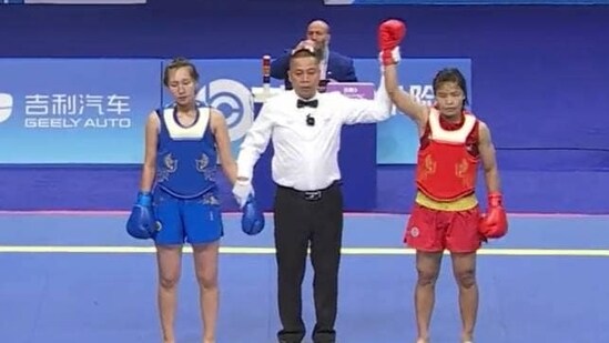 Roshibina Devi assured India a medal at the Asian Games 2023(Twitter)