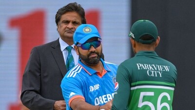 India's captain Rohit Sharma (C) shakes hands with Pakistan's captain Babar Azam (R) during the toss before the start of the Asia Cup 2023 match (AFP) India's captain Rohit Sharma (C) shakes hands with Pakistan's captain Babar Azam (R) during the toss before the start of the Asia Cup 2023 match (AFP)